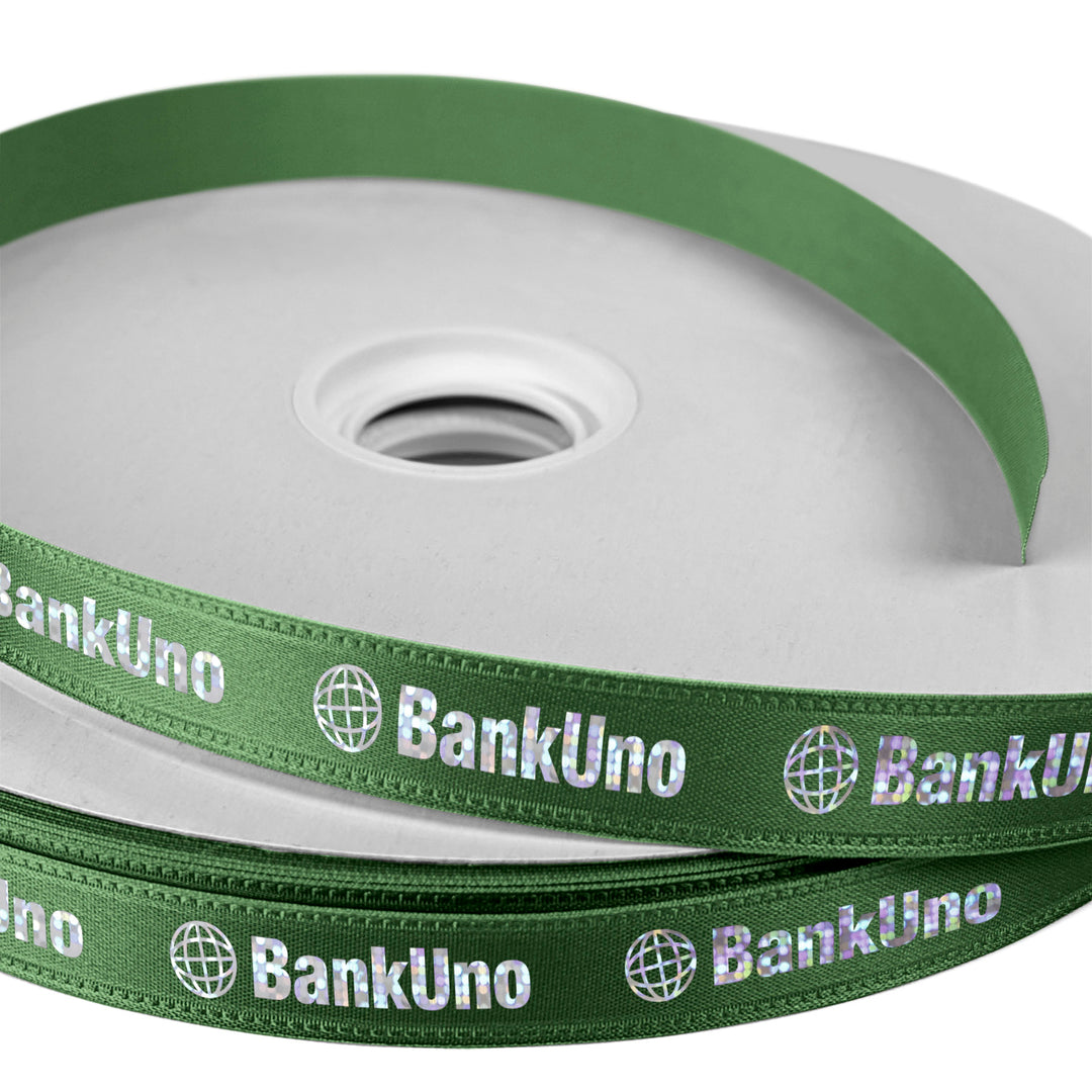 5/8" Badge Satin Ribbon - 100yd Roll - Foil Print