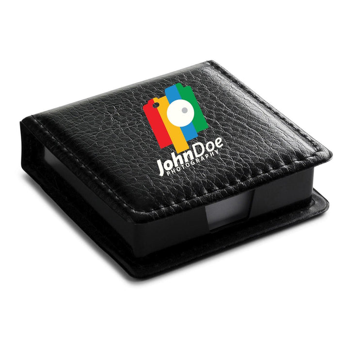 Leatherette Flip-Top Calendar Box with White Note Paper