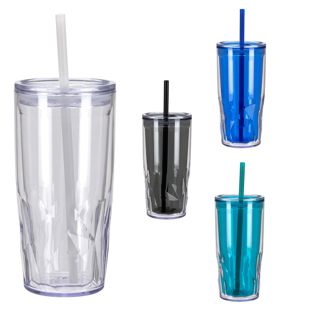 Luster 16 oz 2-in-1 Recycled Acrylic Straw Tumbler