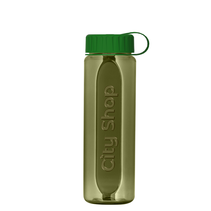 Boss Embossed RPET Bottle with Tethered Lid - 26 oz.