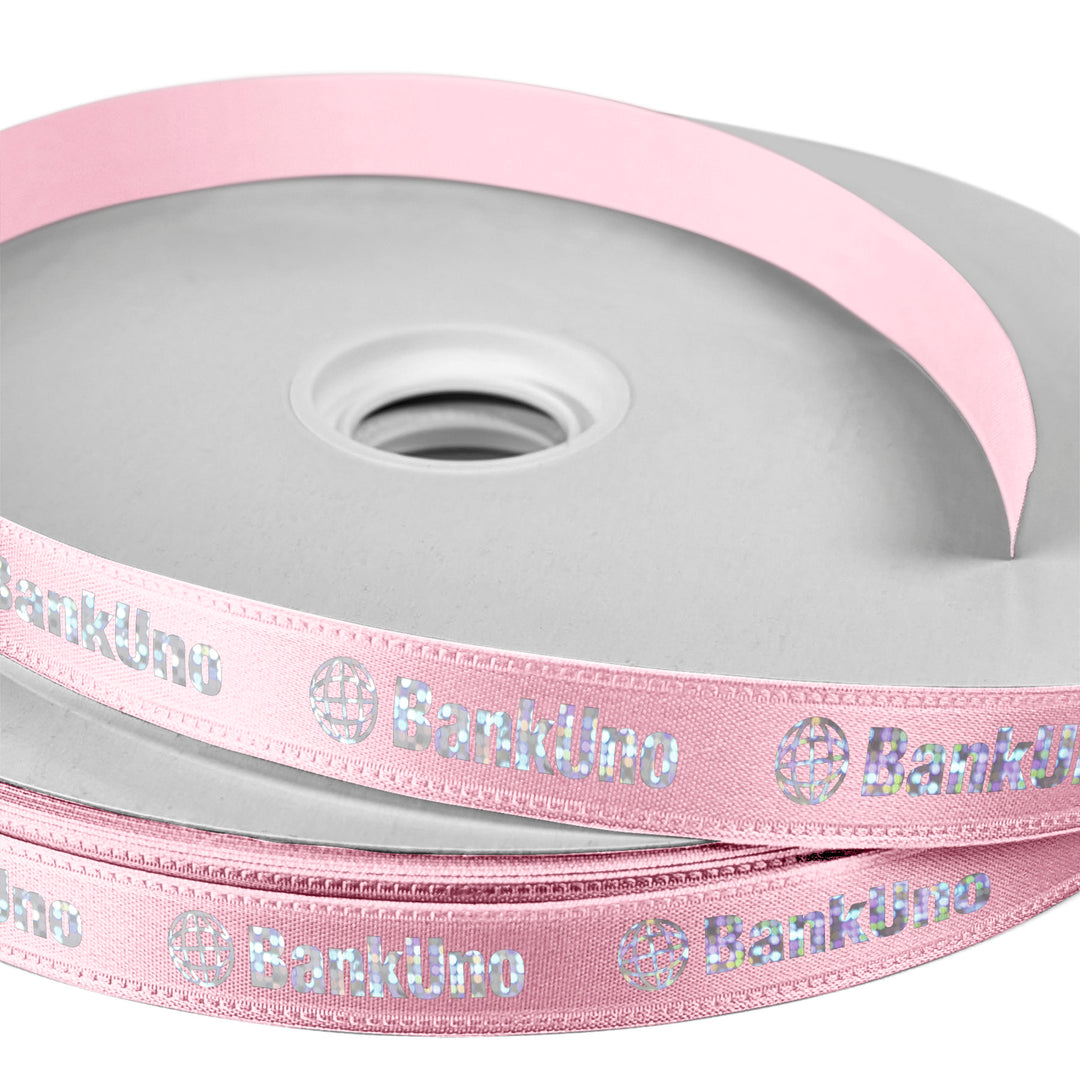 5/8" Badge Satin Ribbon - 100yd Roll - Foil Print