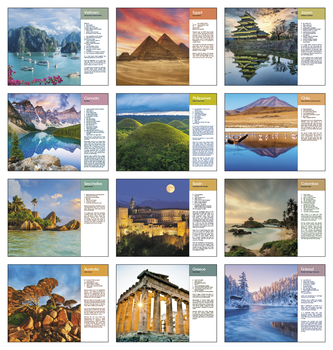Triumph® Calendars World Scenes with Recipe Calendar