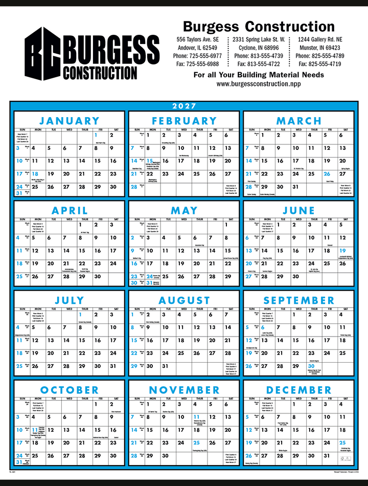 Triumph® Calendars Span-A-Year Non-Laminated Calendar