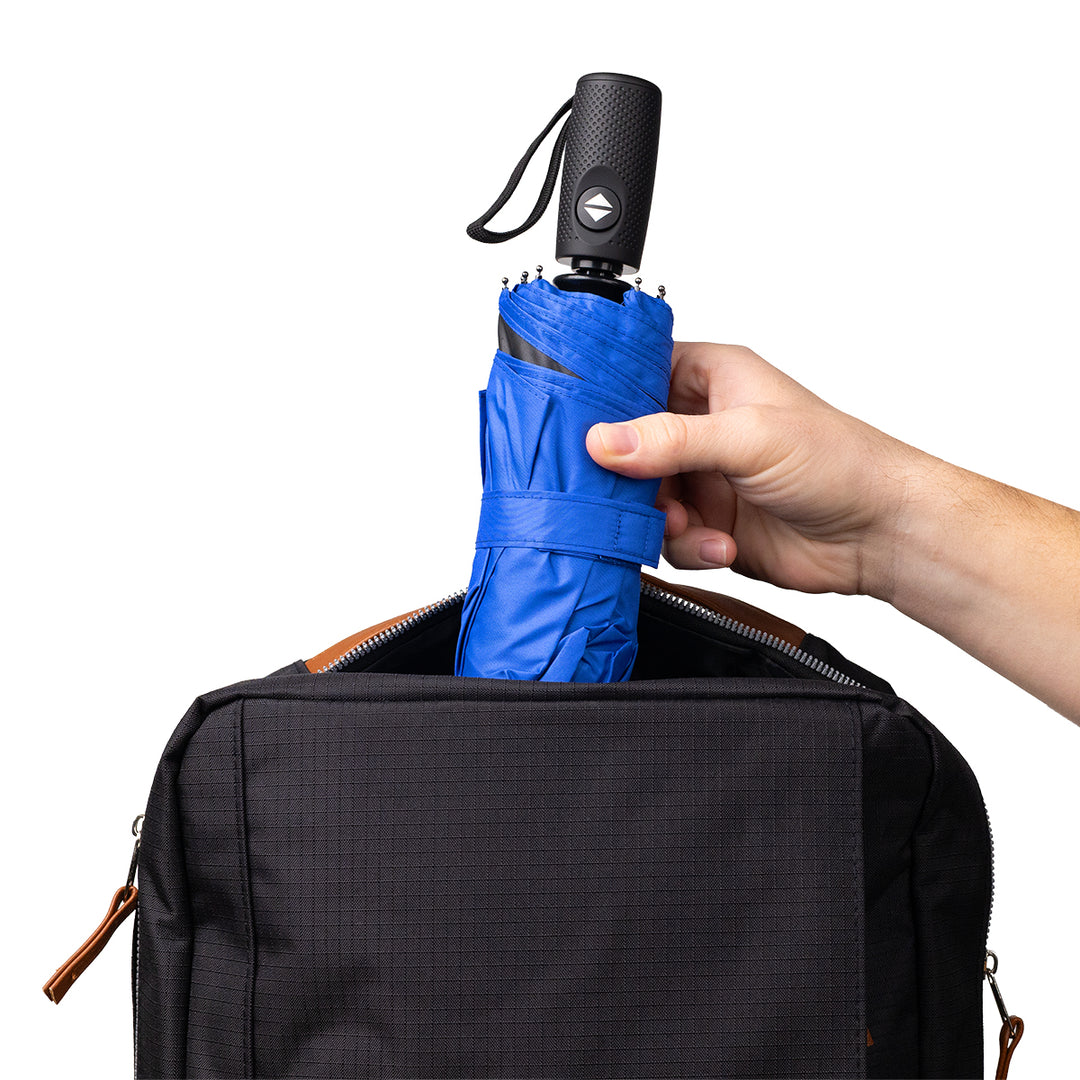 42" Telescopic Folding Umbrella With 100% rPET Canopy