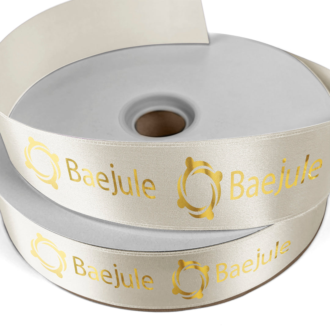 1 1/2" Badge Satin Ribbon - 100yd Roll - Foil Print