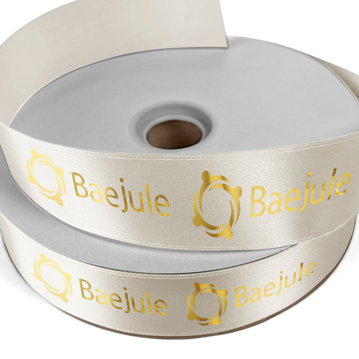 1 1/2" Badge Satin Ribbon - 100yd Roll - Foil Print