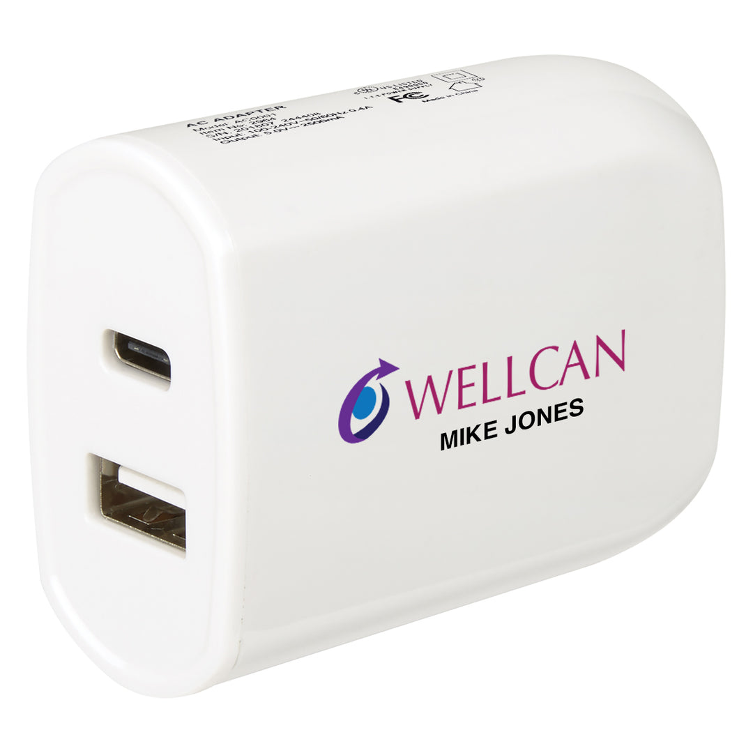 UL Listed 2-In-1 USB Type-C Wall Adapter