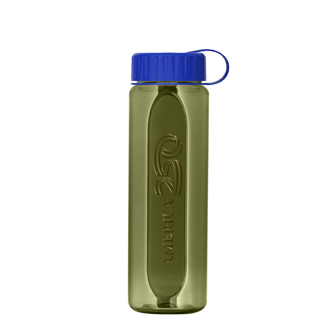 Boss Embossed RPET Bottle with Tethered Lid - 26 oz.