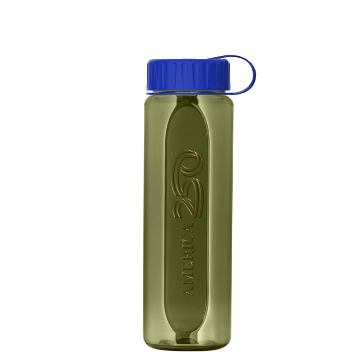 Boss Embossed RPET Bottle with Tethered Lid - 26 oz.