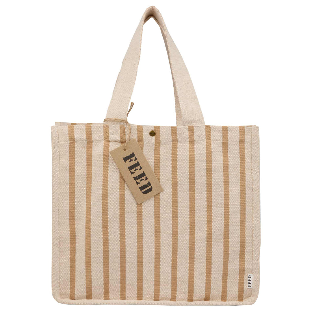 FEED Cotton and Jute Striped Tote