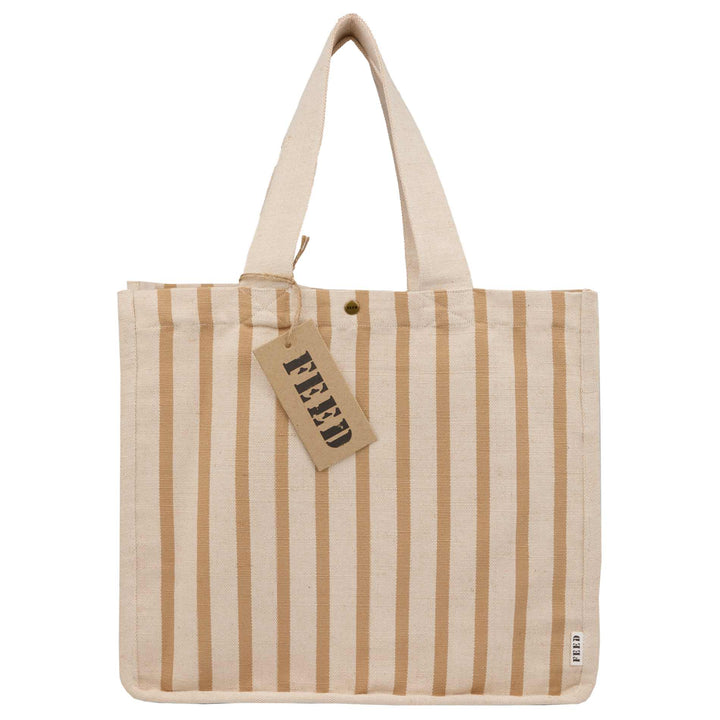 FEED Cotton and Jute Striped Tote