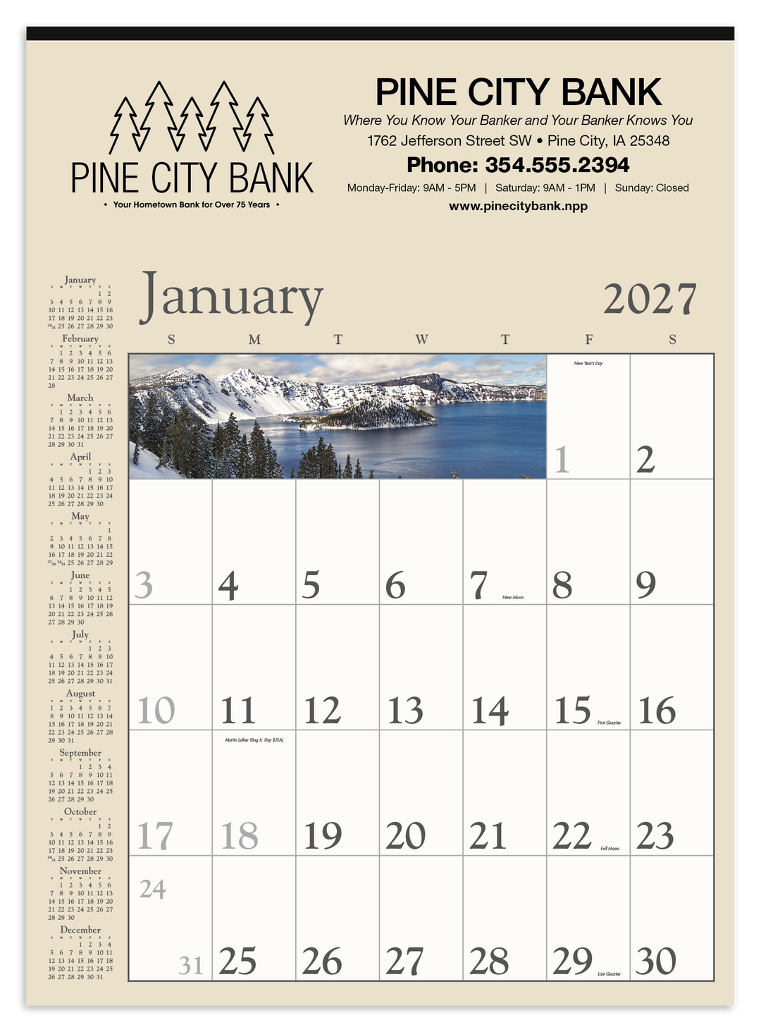 Triumph® Calendars Decorator Memo (Tan) Calendar