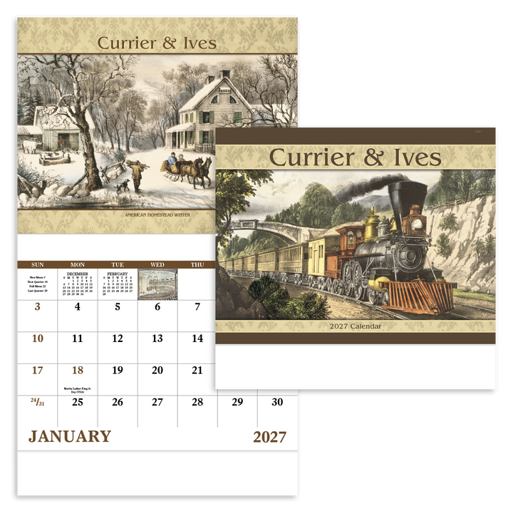 Good Value™ Currier & Ives - Stapled Calendar