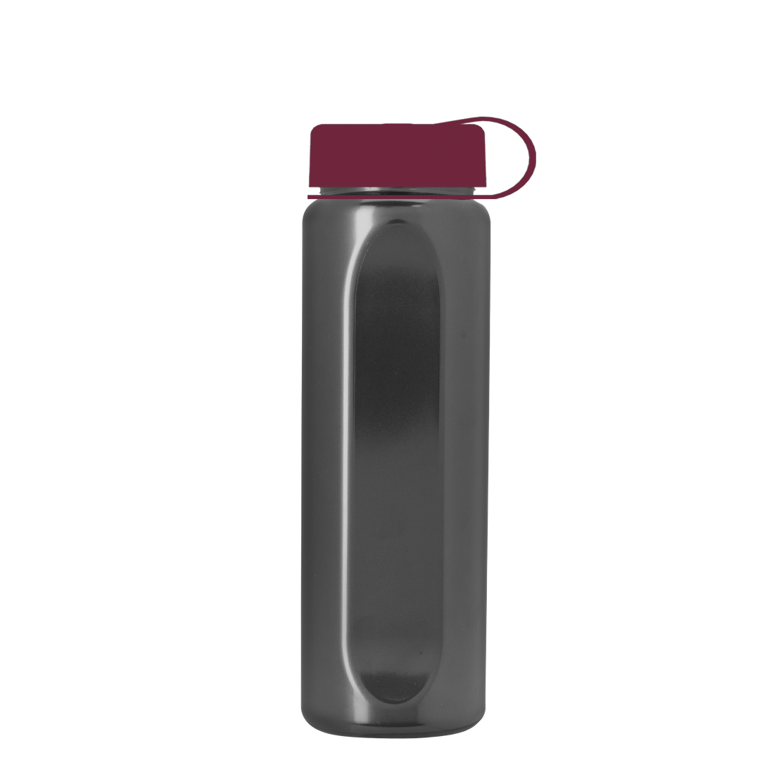 Boss Embossed RPET Bottle with Tethered Lid - 26 oz.