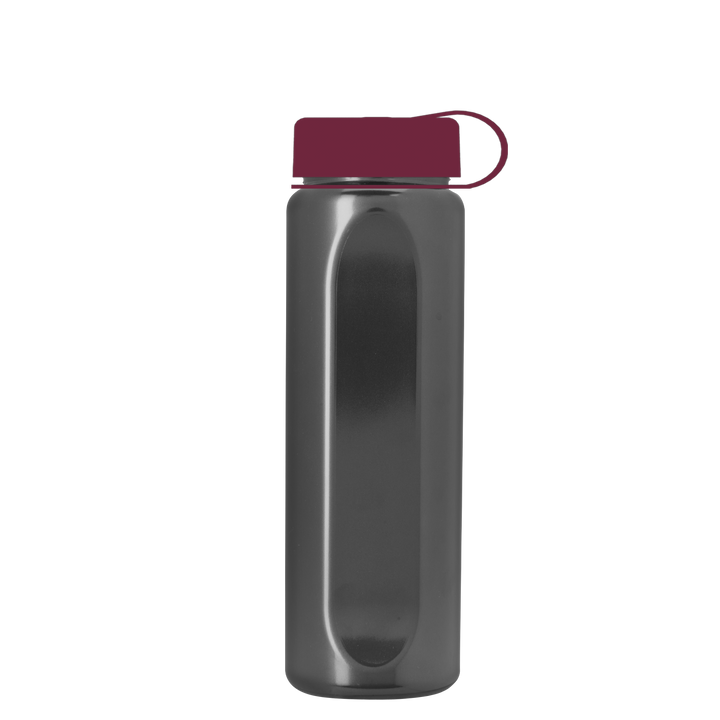 Boss Embossed RPET Bottle with Tethered Lid - 26 oz.