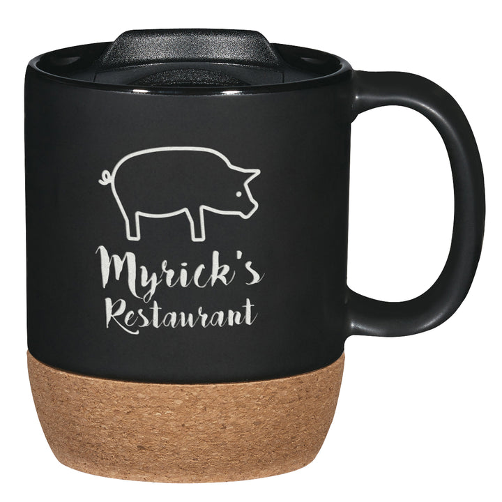 14 Oz. Full Color Cork Base Ceramic Mug