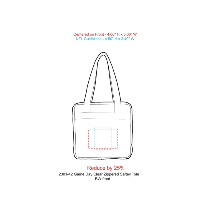 Game Day Clear Zippered Safety Tote