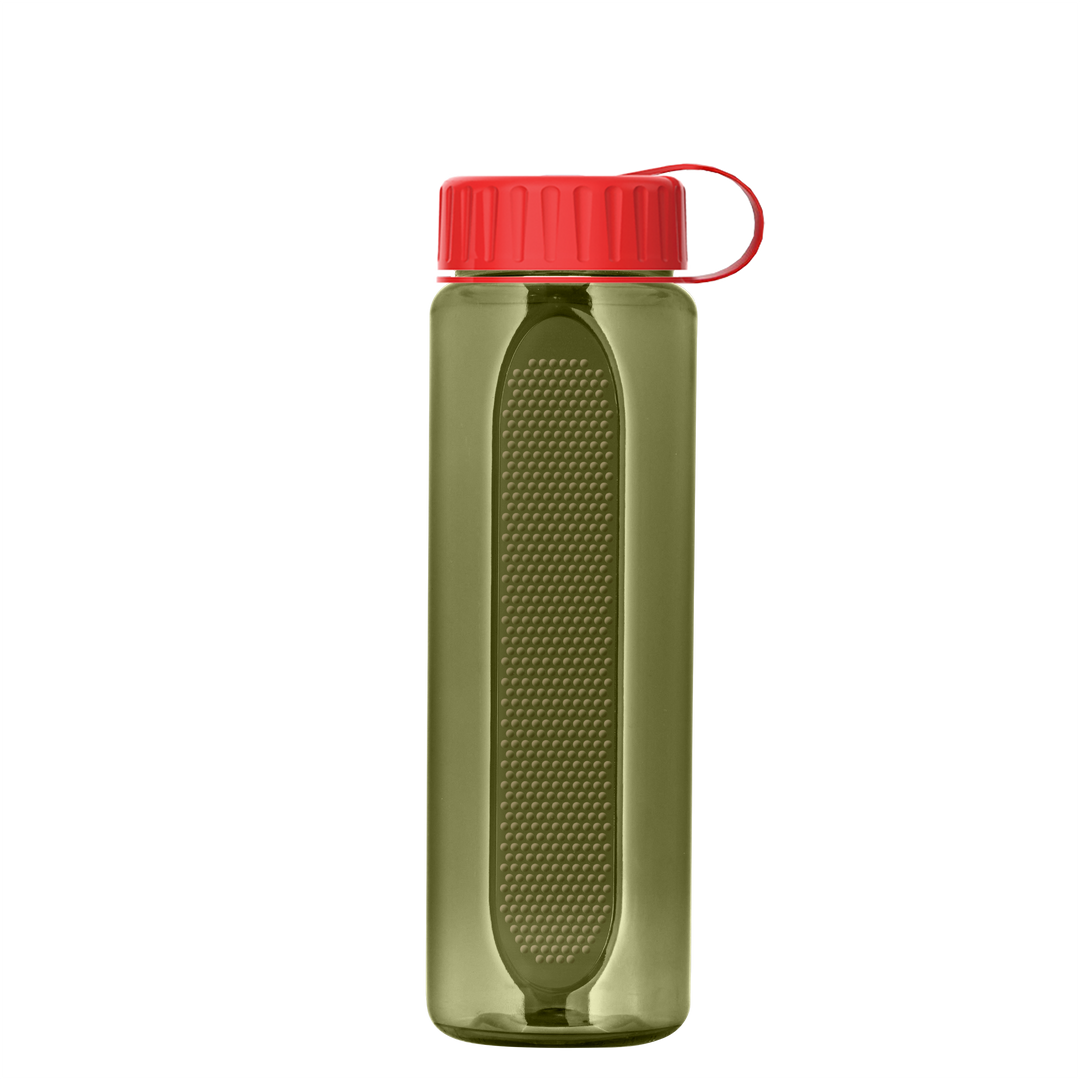 Boss Embossed RPET Bottle with Tethered Lid - 26 oz.