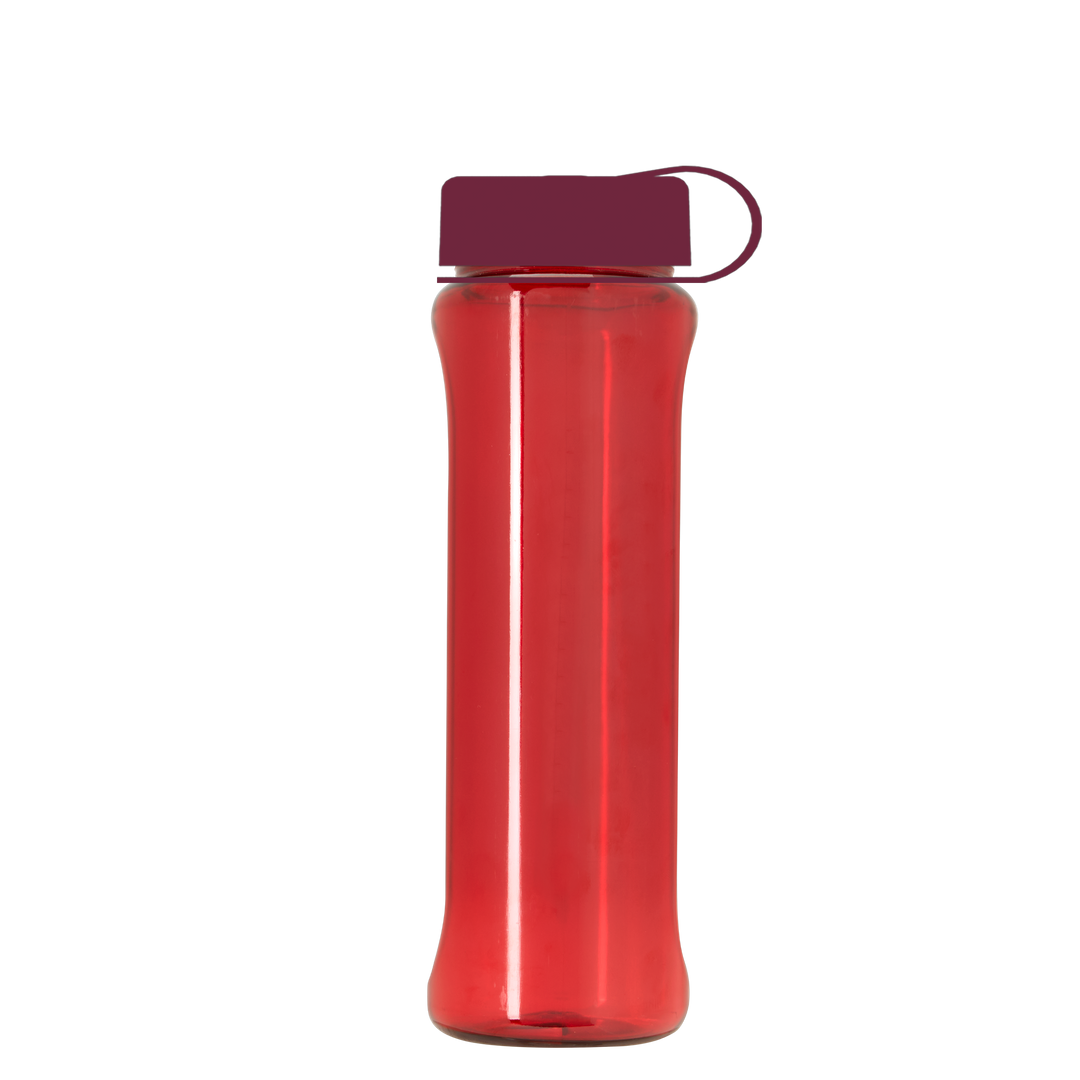 Boss Embossed RPET Bottle with Tethered Lid - 26 oz.