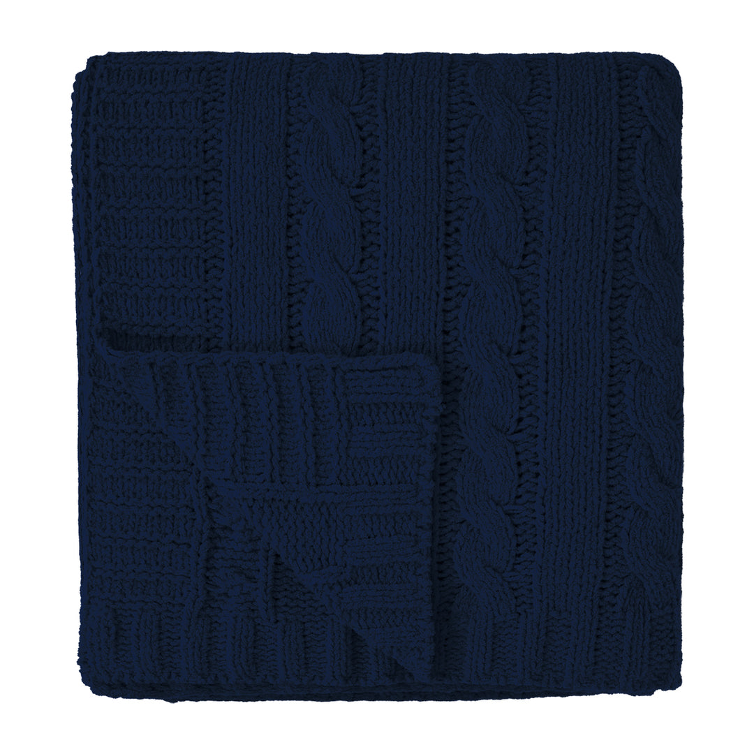 Cable Knit rPET Chenille Blanket