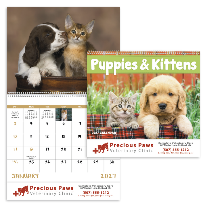 Good Value™ Puppies & Kittens - Spiral Calendar