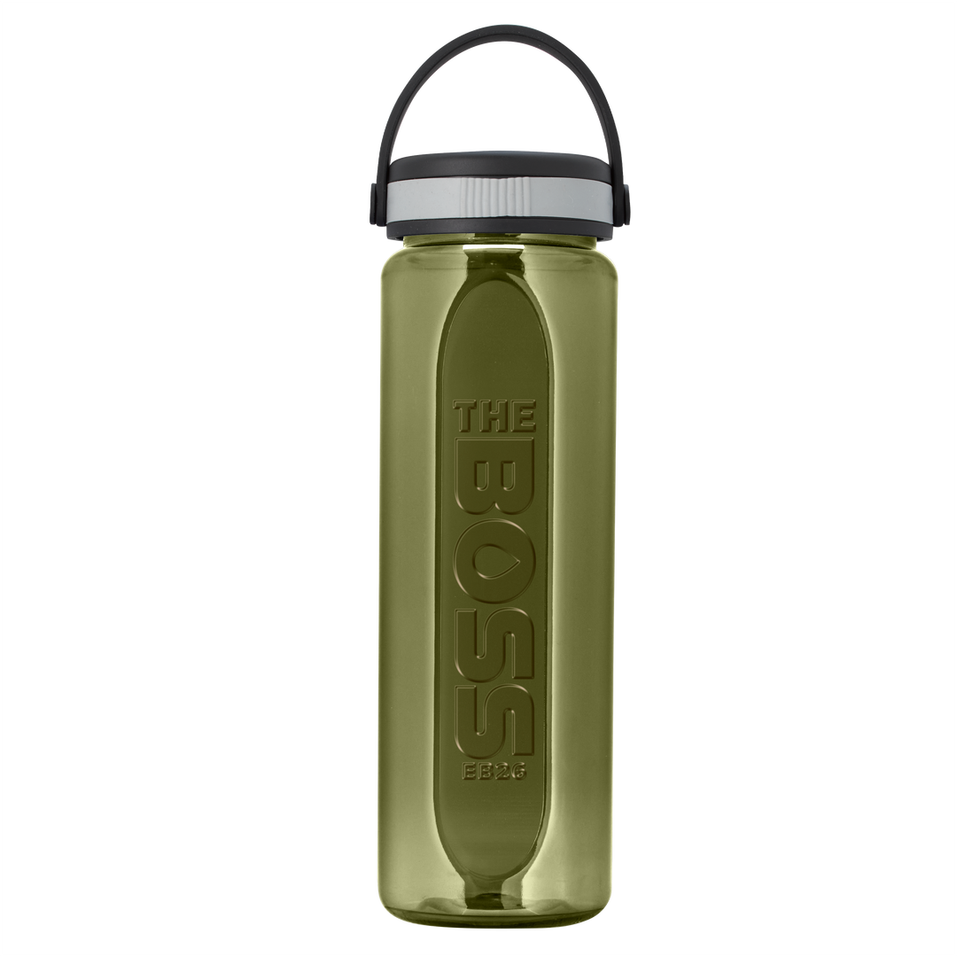 Boss Embossed RPET Bottle with Grip Lid - 26 oz.