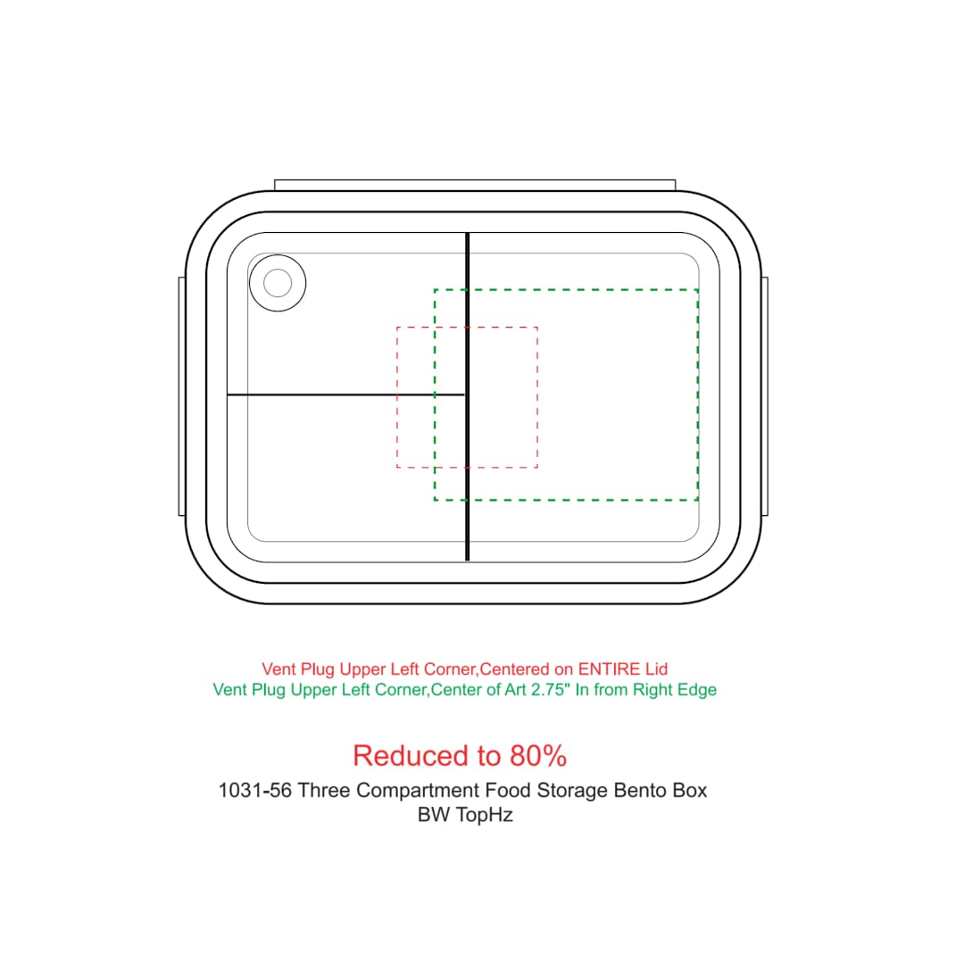 Three Compartment Food Storage Bento Box