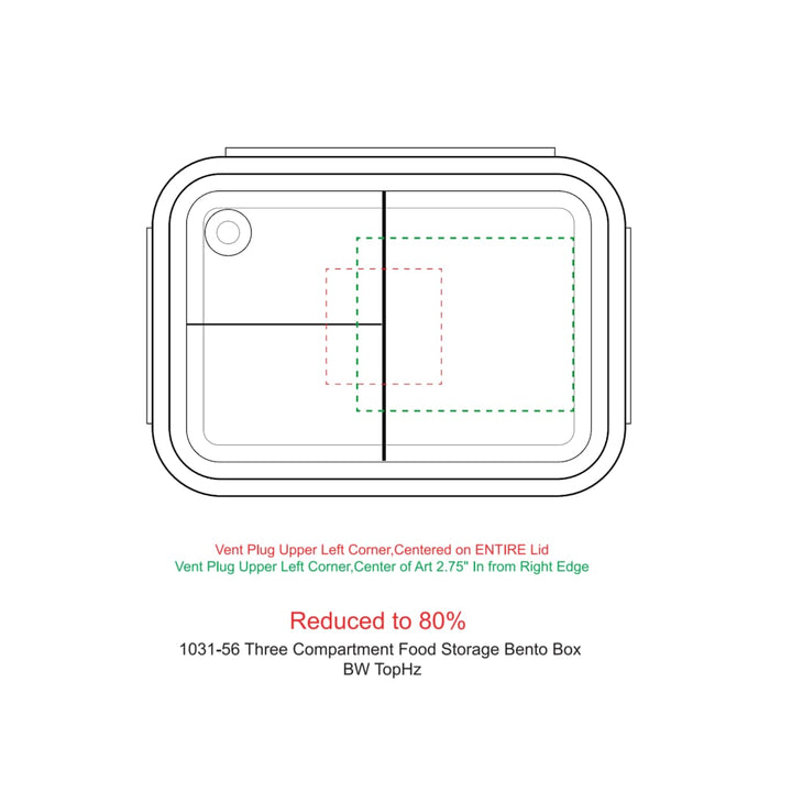 Three Compartment Food Storage Bento Box