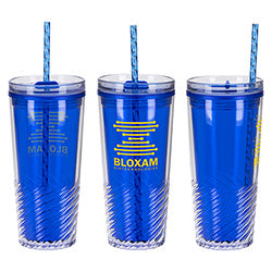 Clio 20 oz  2-in-1 Recycled Acrylic Straw Tumbler