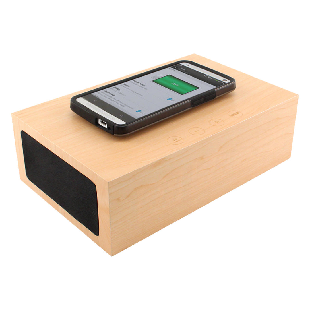 BlueSequoia Alarm Clock with Qi Charging Station and Wireless Speaker