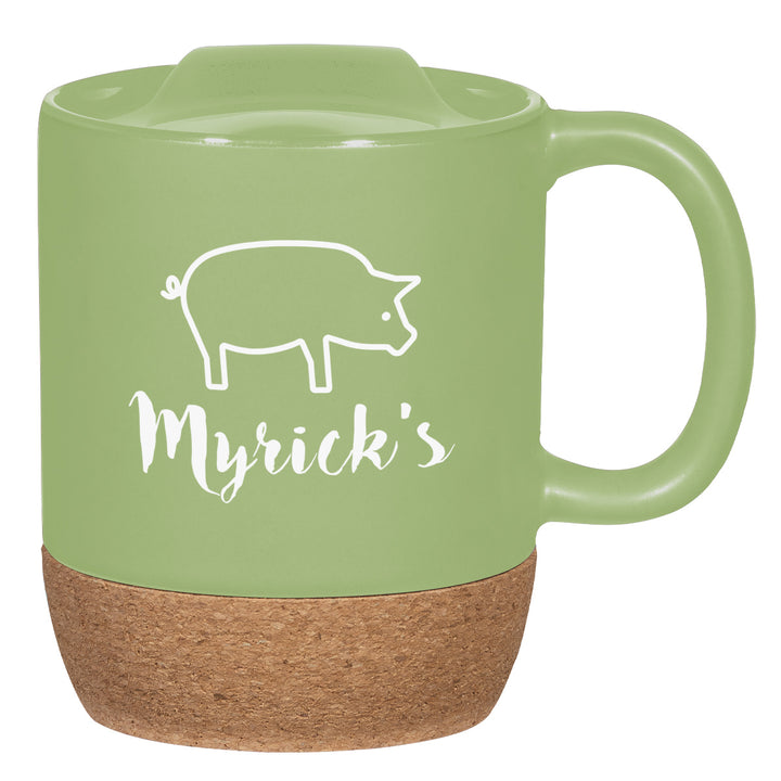 14 Oz. Full Color Cork Base Ceramic Mug