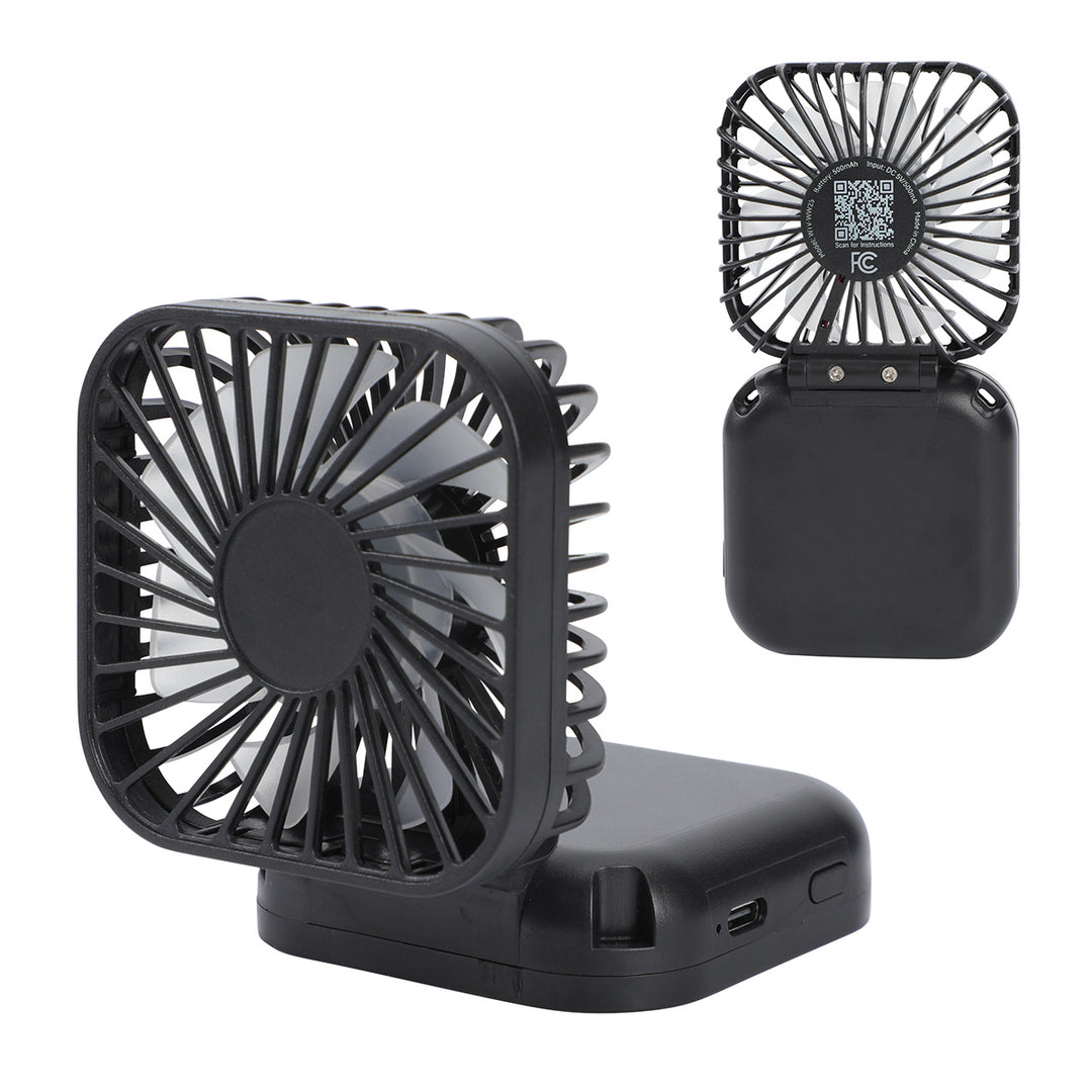 Whirlwind Mini Folding Rechargeable Fan with Lanyard