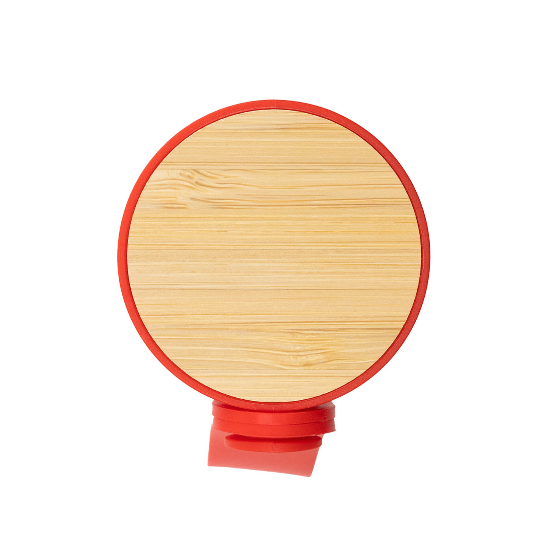 20 Oz. Case rPET Bottle with Bamboo Accent Lid and Silicone Easy Carry Handle