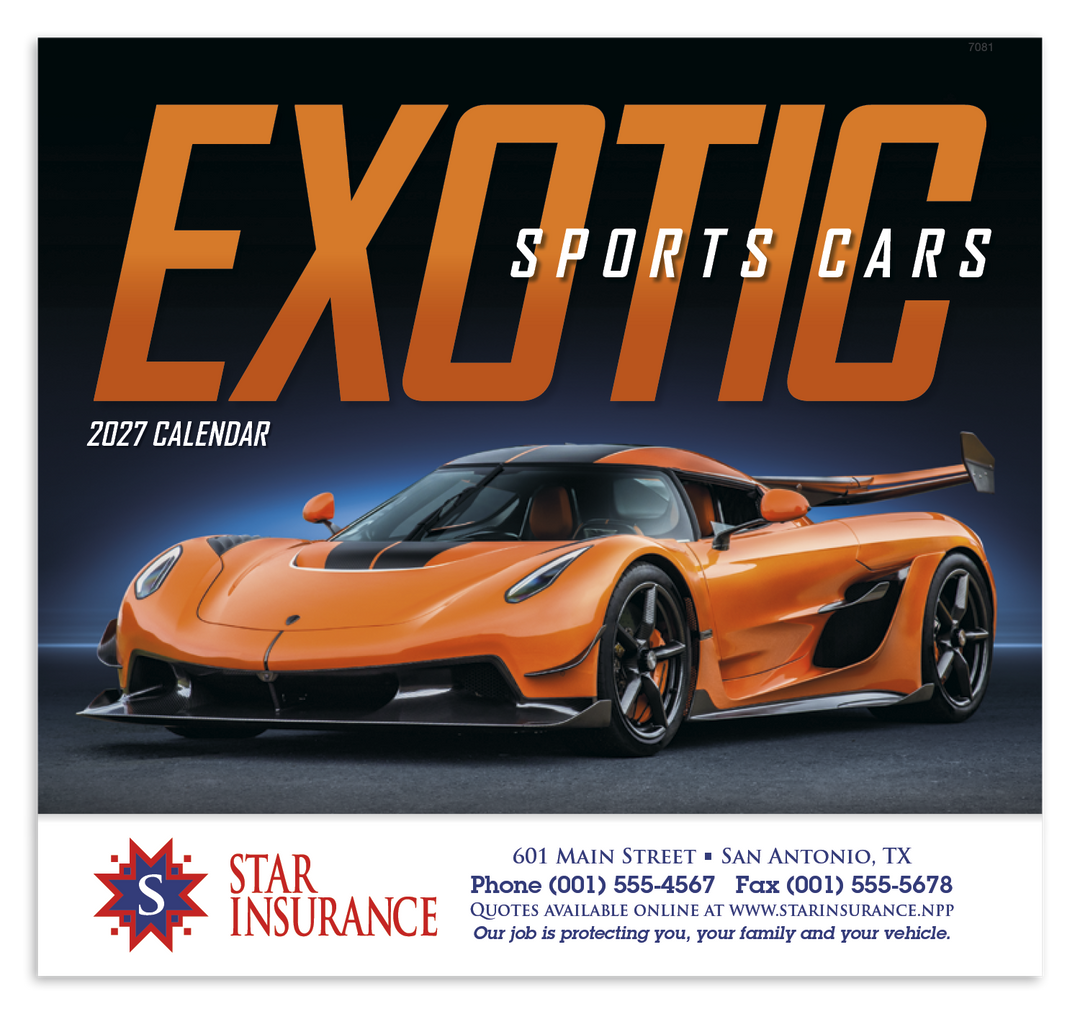 Good Value™ Exotic Sports Cars - Stapled Calendar
