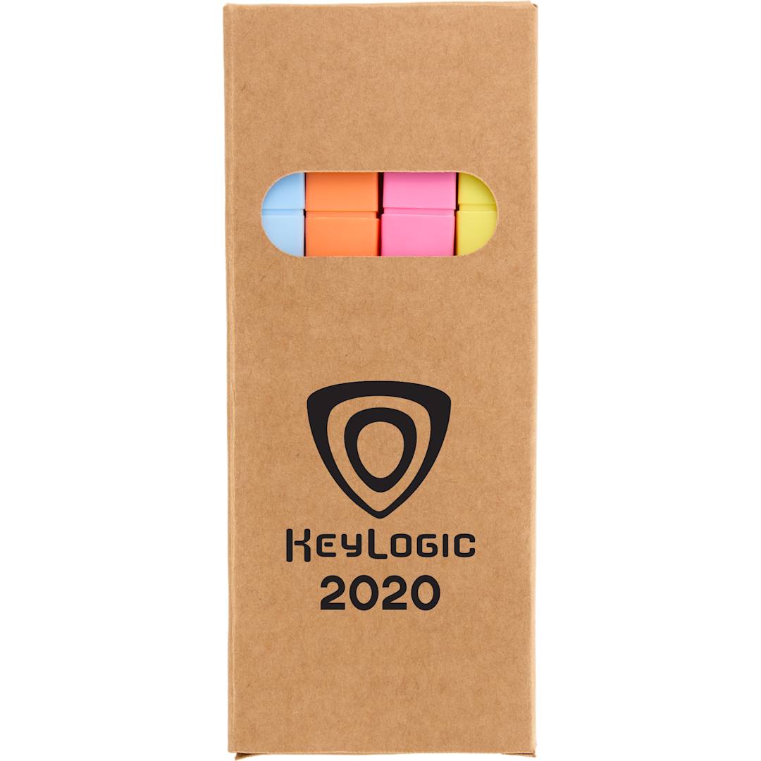 4-Piece Square Recycled Highlighter Set