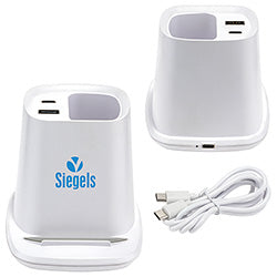 Annex Wireless Charging Stand with Dual Ports & Pen Holder