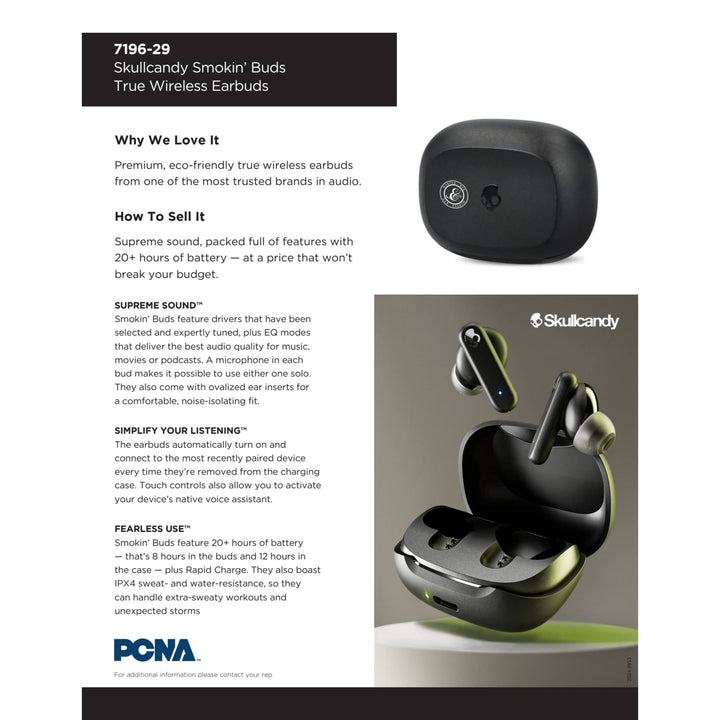 Skullcandy Smokin' Buds True Wireless Earbuds