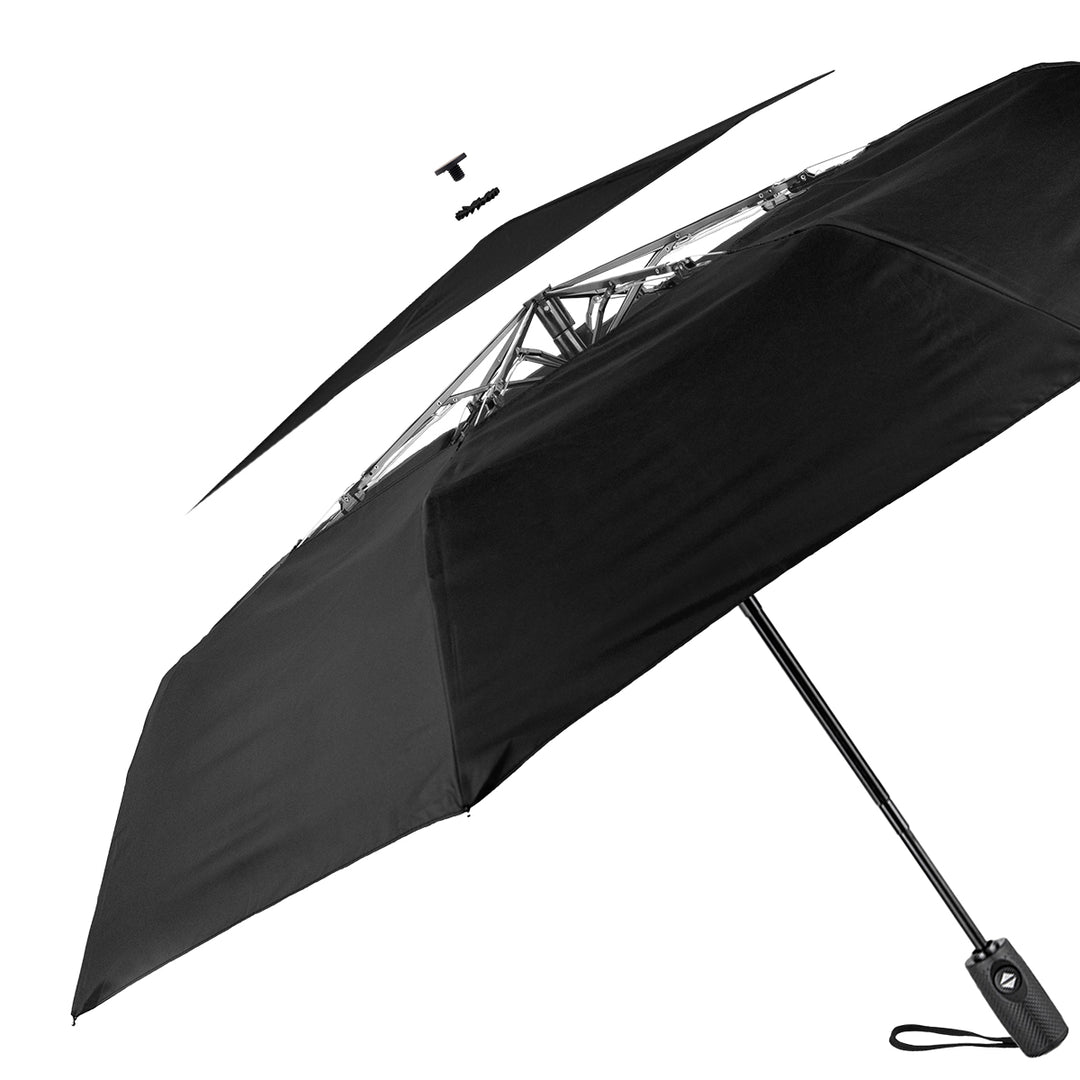 42" Telescopic Folding Umbrella With 100% rPET Canopy