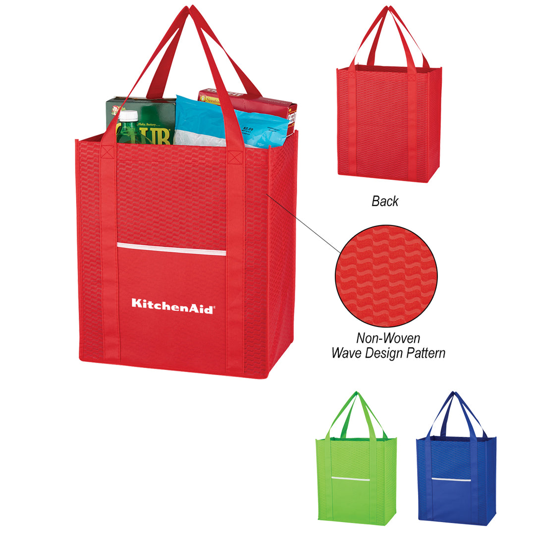 Non-Woven Wave Shopper Tote Bag