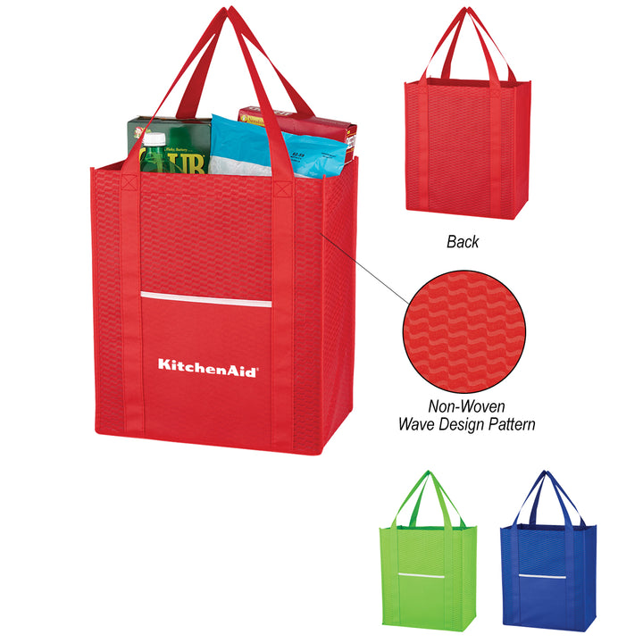 Non-Woven Wave Shopper Tote Bag