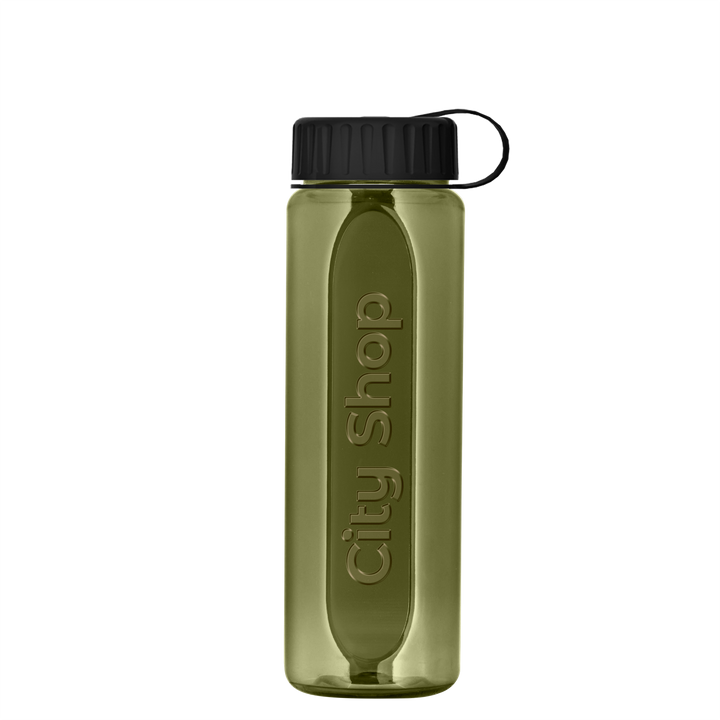 Boss Embossed RPET Bottle with Tethered Lid - 26 oz.