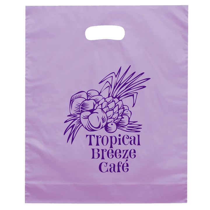Orchid™- Frosted Brite Die Cut Handle - Flexo Ink Print
