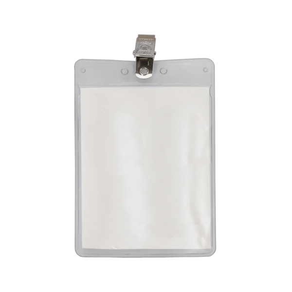 3" x 4" Blank Vertical Vinyl Pouch with Bulldog Clip
