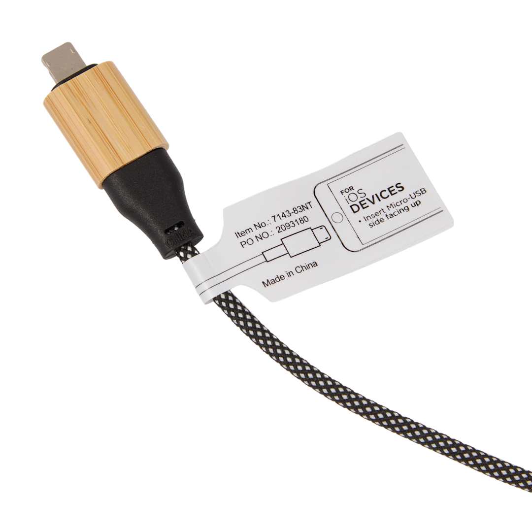 FSC® 100% Bamboo 5-in-1 100W Laptop Charging Cable