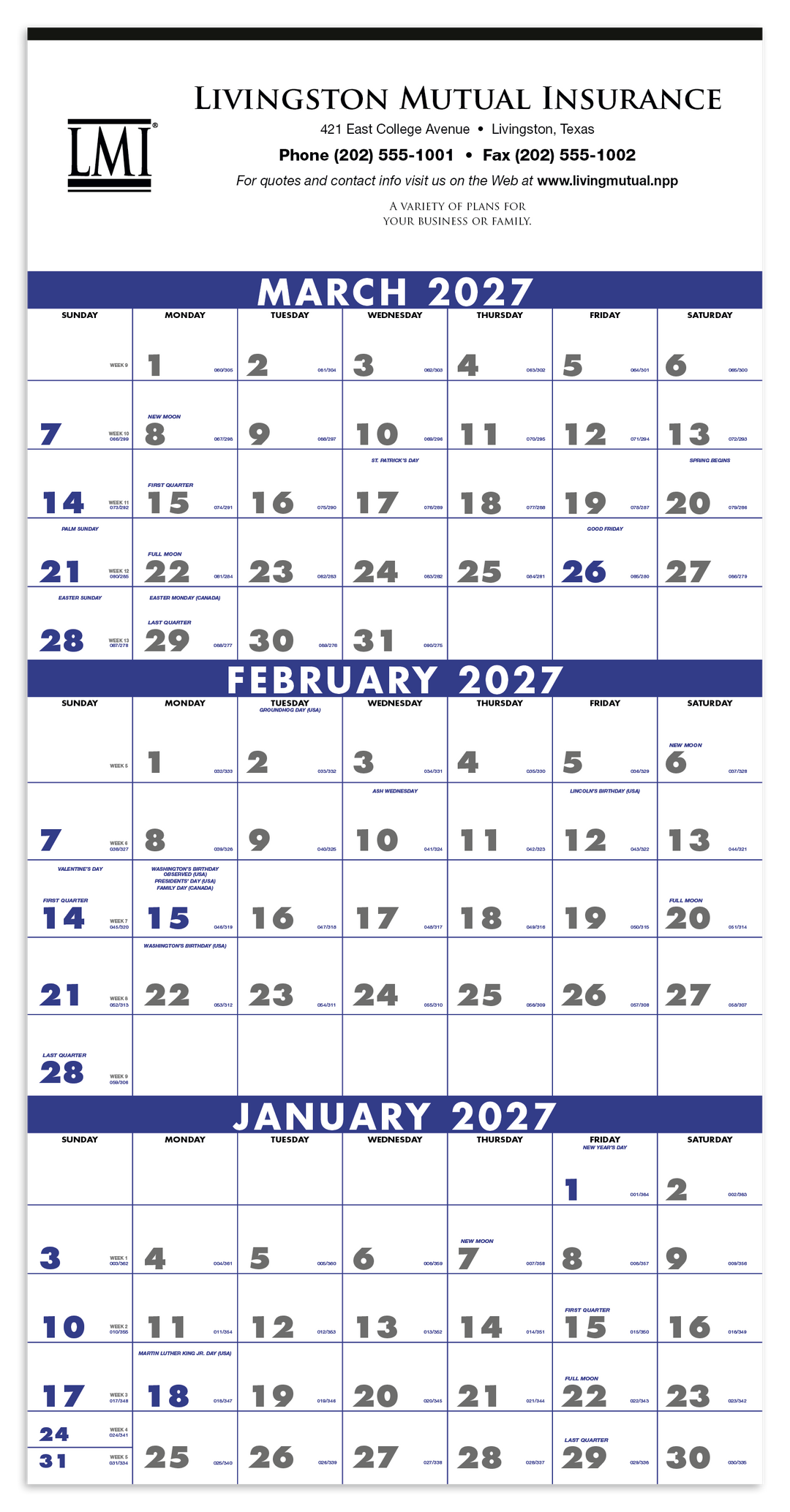 Triumph® Calendars 3-Month Planner (4-Sheet)