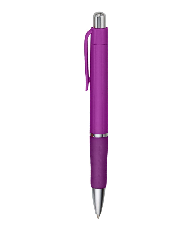 Rigid - Solid Colored Ballpoint Click Pen with grip