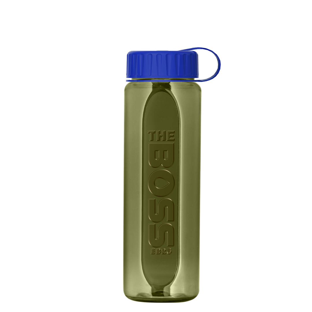 Boss Embossed RPET Bottle with Tethered Lid - 26 oz.