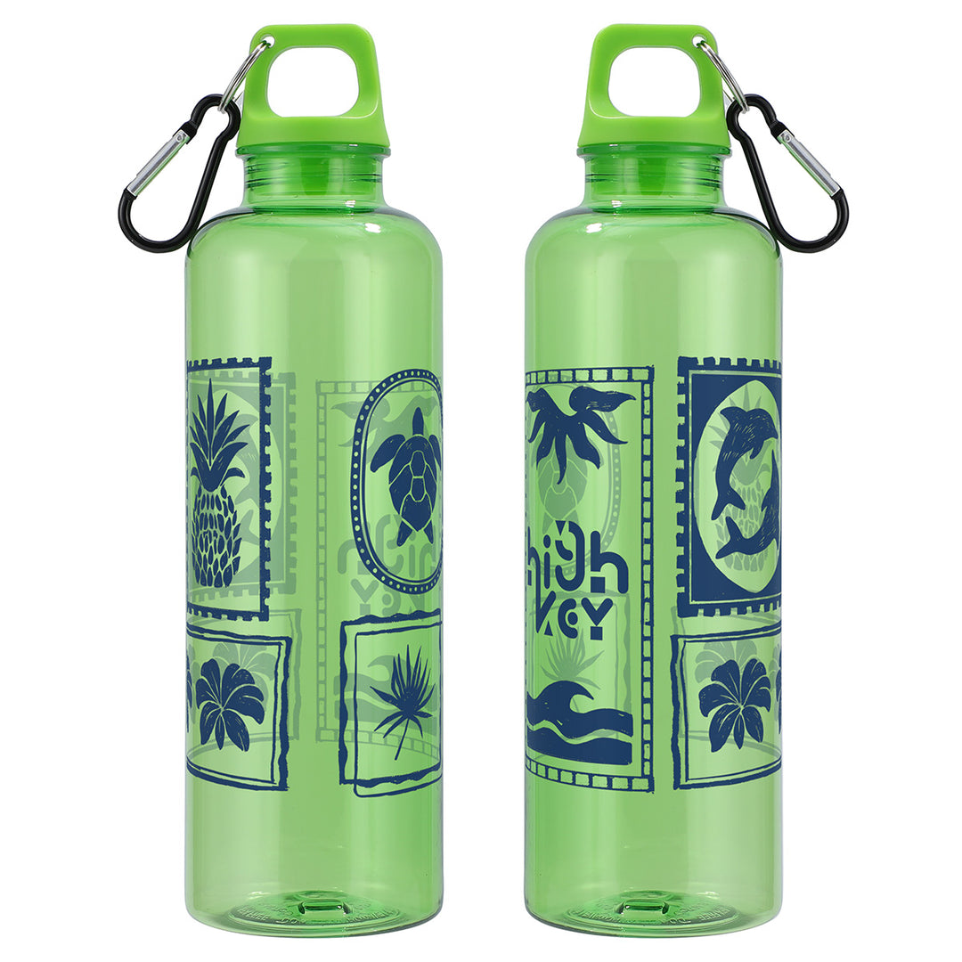 Aloha 25 oz RPET Reusable Translucent Bottle w/ Carabiner