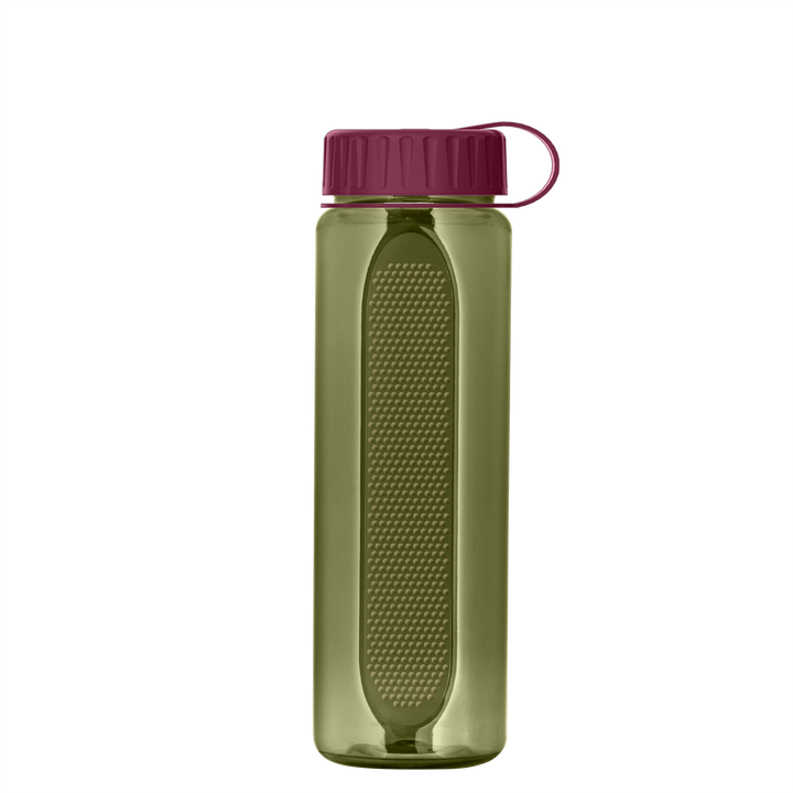 Boss Embossed RPET Bottle with Tethered Lid - 26 oz.