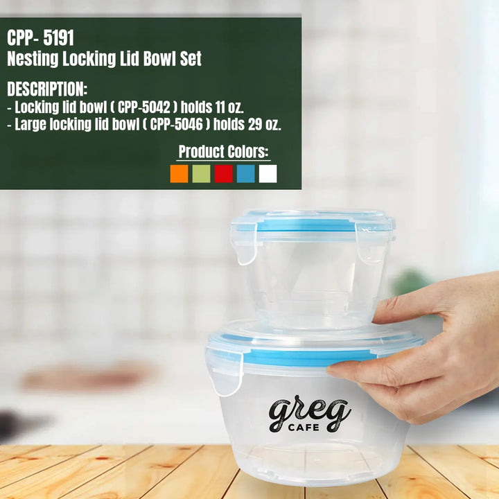 NESTING LOCKING LID BOWL SET